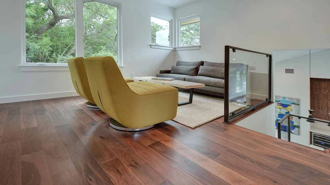 Hardwood flooring in a living room